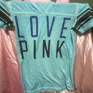 PINK Victoria's Secret Tee - Light Blue and Black